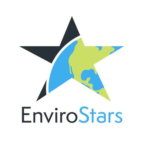 EnviroStars logo with a black star, blue-and-green globe, and “EnviroStars” text