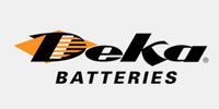 The deka batteries logo is on a white background.
