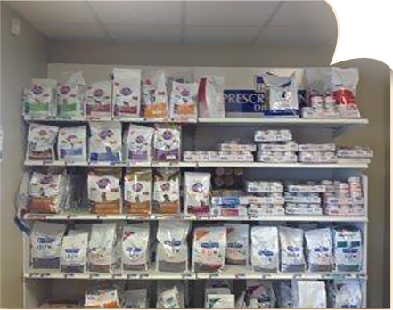 Pet supplies at All-Pets Veterinary Clinic