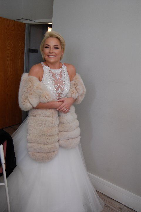 Bride with fur over