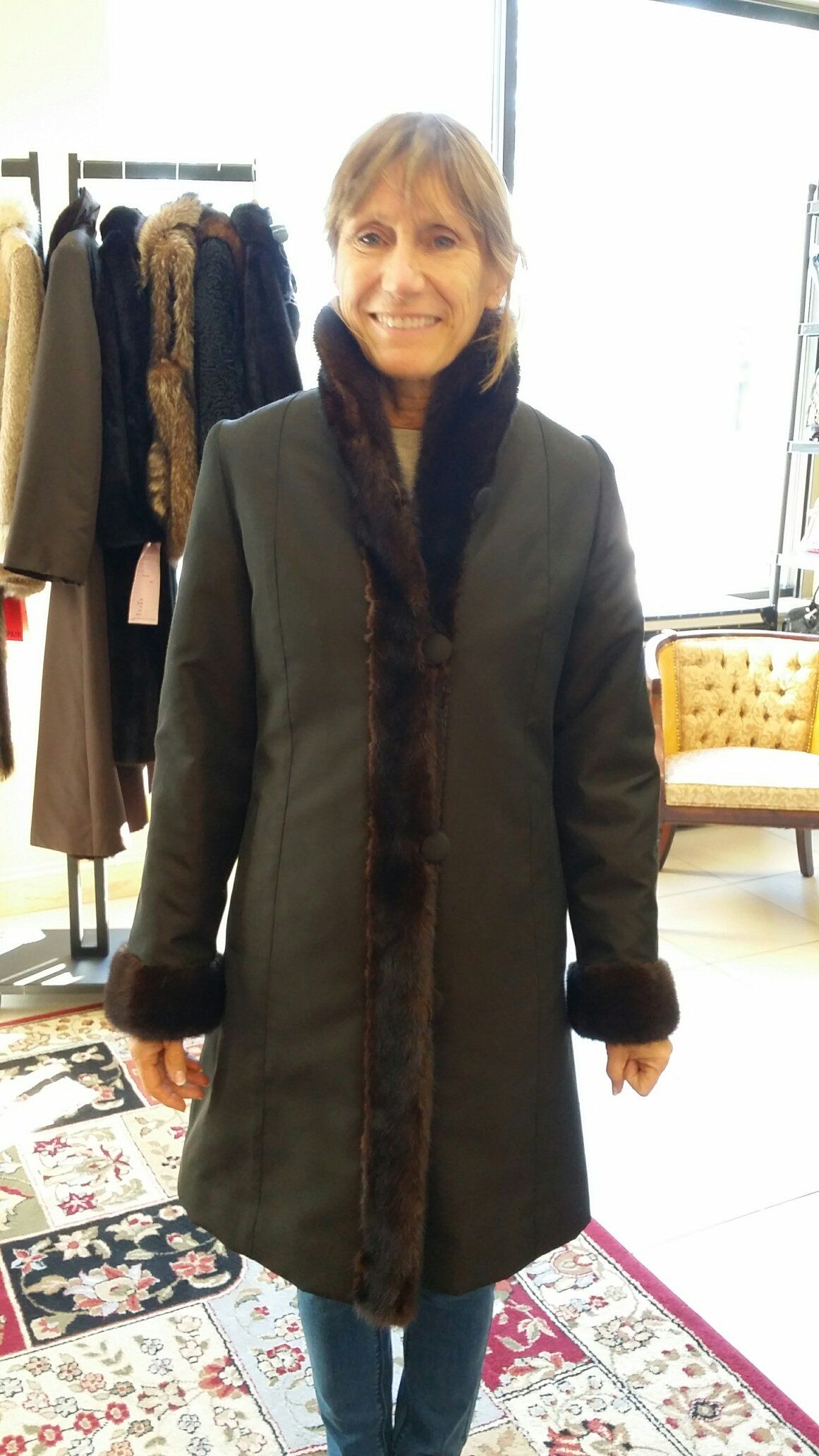Women in fur dress