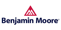Benjamin Moore logo with red triangle and text.