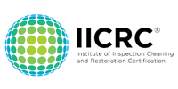 Logo for IICRC, the Institute of Inspection Cleaning and Restoration Certification, featuring a globe of green circles.