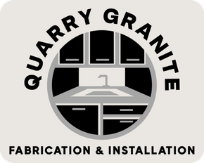 Quarry Granite Fabrication & Installation logo with black cabinetry and white countertop icon