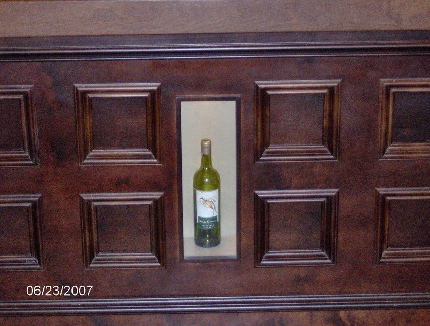 A display shadow box in a counter