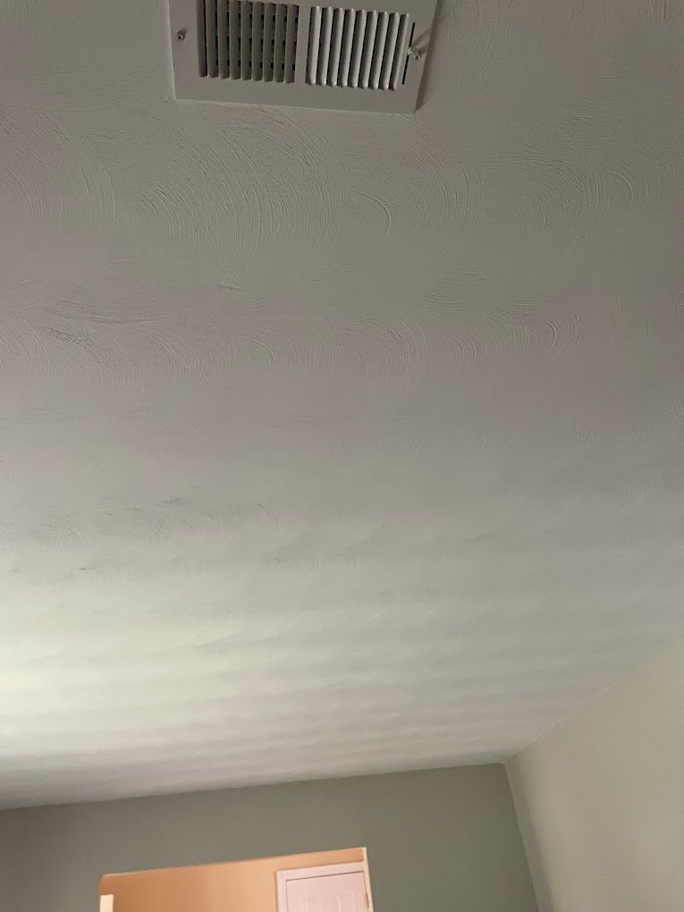 A room ceiling featuring high-quality paint application
