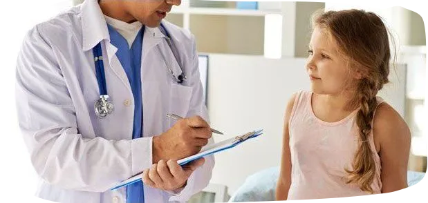 Child consulting a doctor