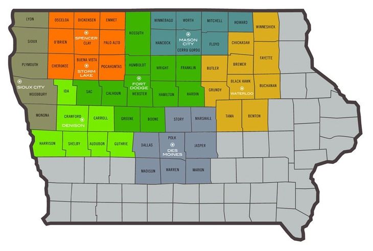 Iowa Claims Service service area map