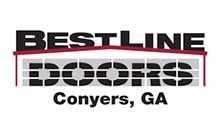A logo for bestline doors in conyers , ga