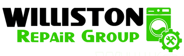 Williston Repair Group logo with bold black and green text and a green gear-and-device icon
