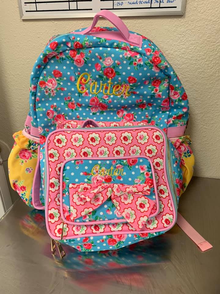A colorful backpack.