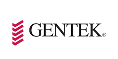 GENTEK logo with a red abstract design and black text on a white background.
