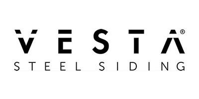 Logo for Vesta Steel Siding. The word 