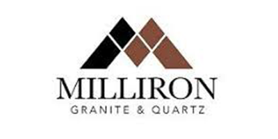 Logo for Milliron Granite & Quartz: brown and black stylized mountains above text.