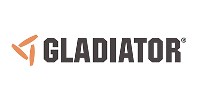 Gladiator logo: Orange triangles and dark gray 