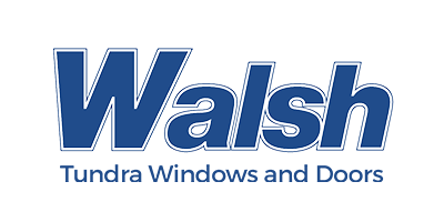 Logo of Walsh Tundra Windows and Doors, blue text on white.