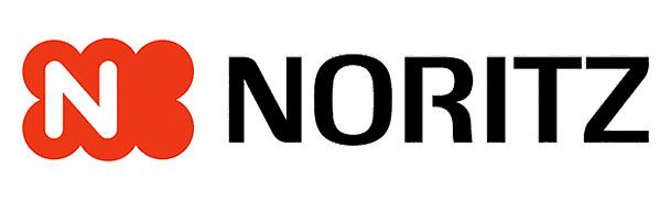 Logo of the word NORITZ in black with a stylized orange 