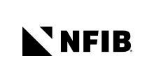 NFIB logo: Black and white, geometric symbol with 