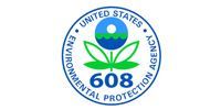 EPA Section 608 logo, blue and green design, with