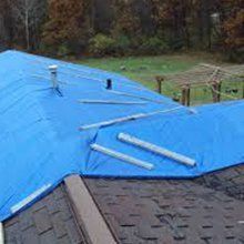 tarped roof