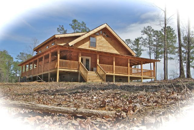 log house front view