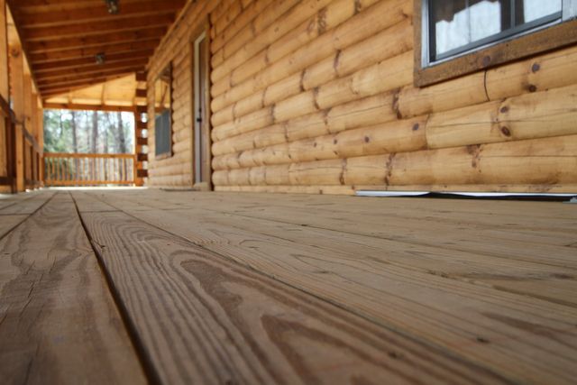 log house wooden floor