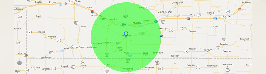 General Glass Of Holdrege Inc Service area map