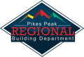 A logo for the pikes peak regional building department