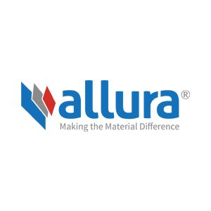 Allura logo with blue and red geometric mark and tagline