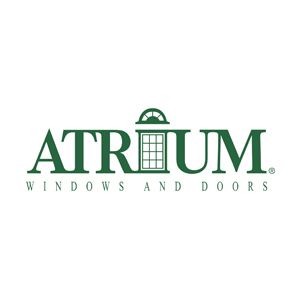 Atrium Windows and Doors logo in green on a white background