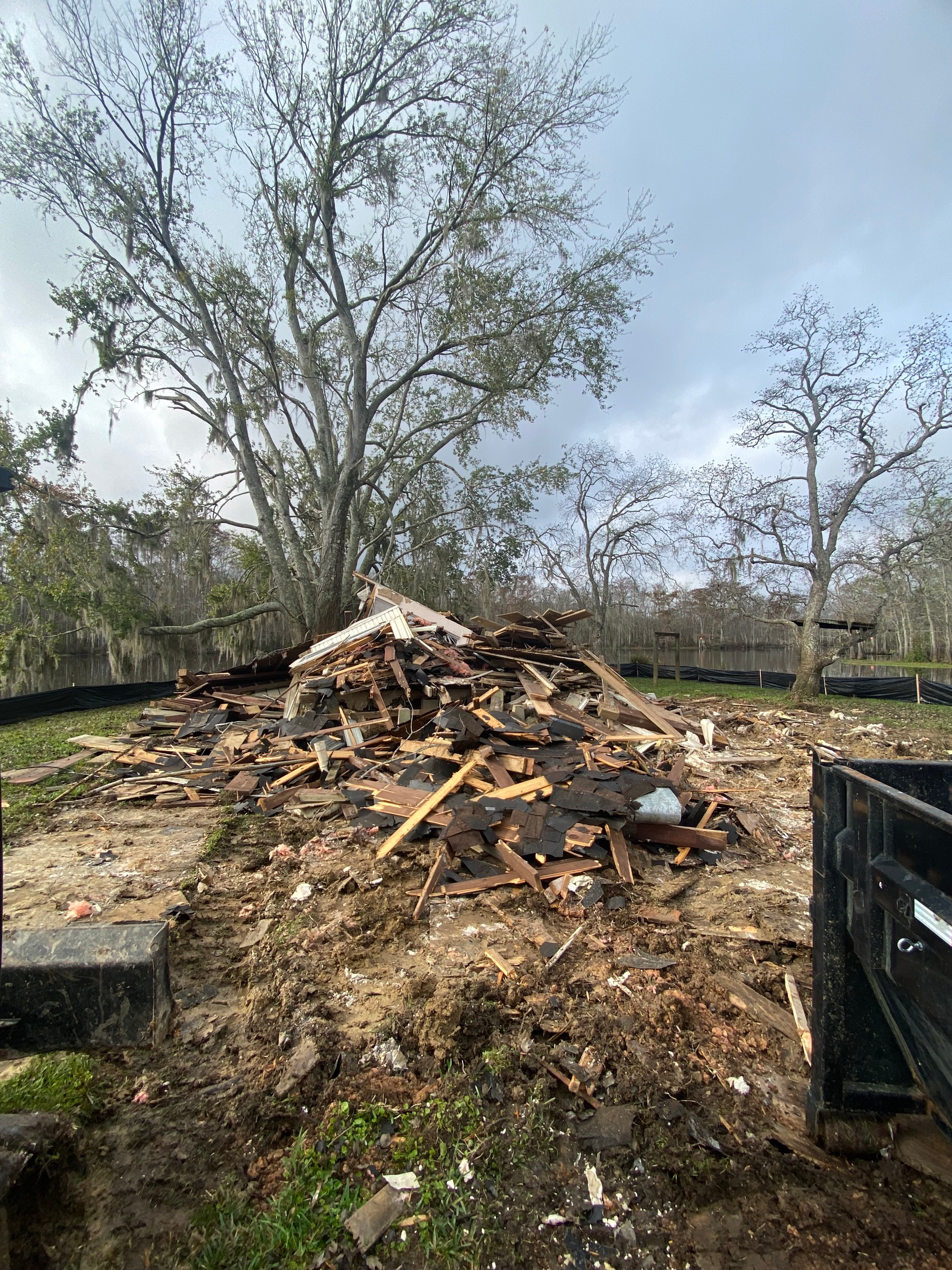 debris and trash from demolition