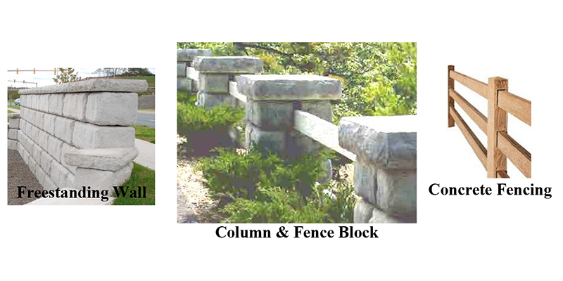 Freestanding Blocks, Column Blocks, & Concrete Fencing