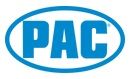 The pac logo is blue and white in an oval.