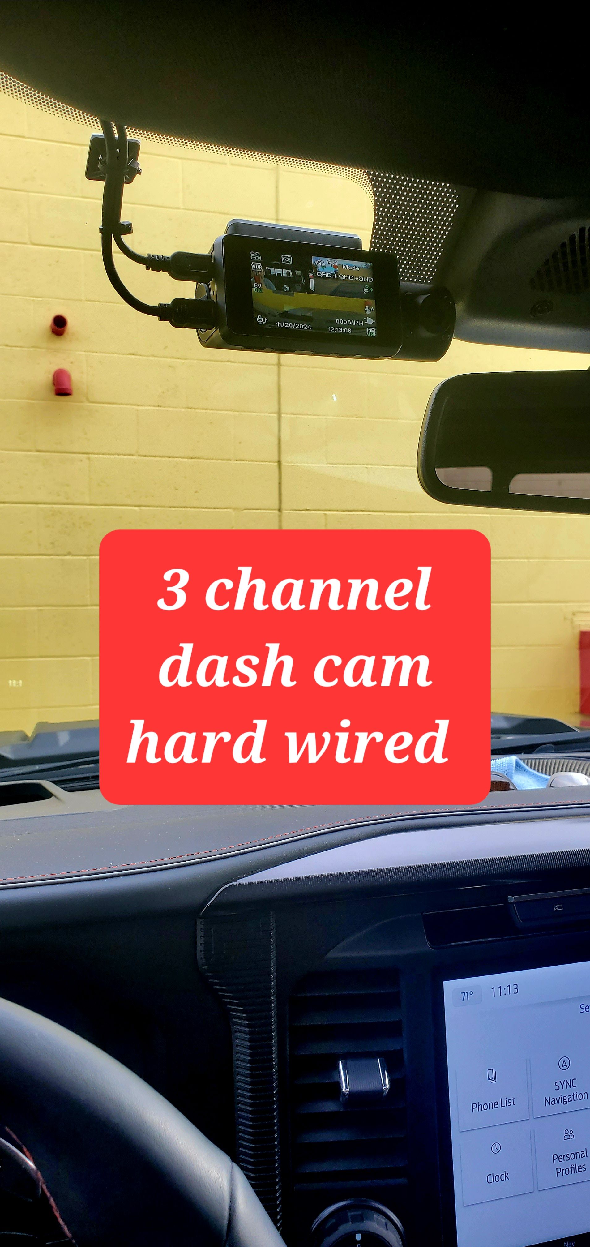 3-channel dash cam hard wired