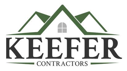 Keefer Contractors logo with green roofline and black text on a white background