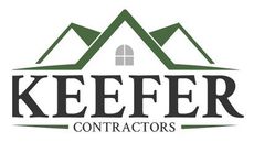 Keefer Contractors logo with green roofline and black text on a white background
