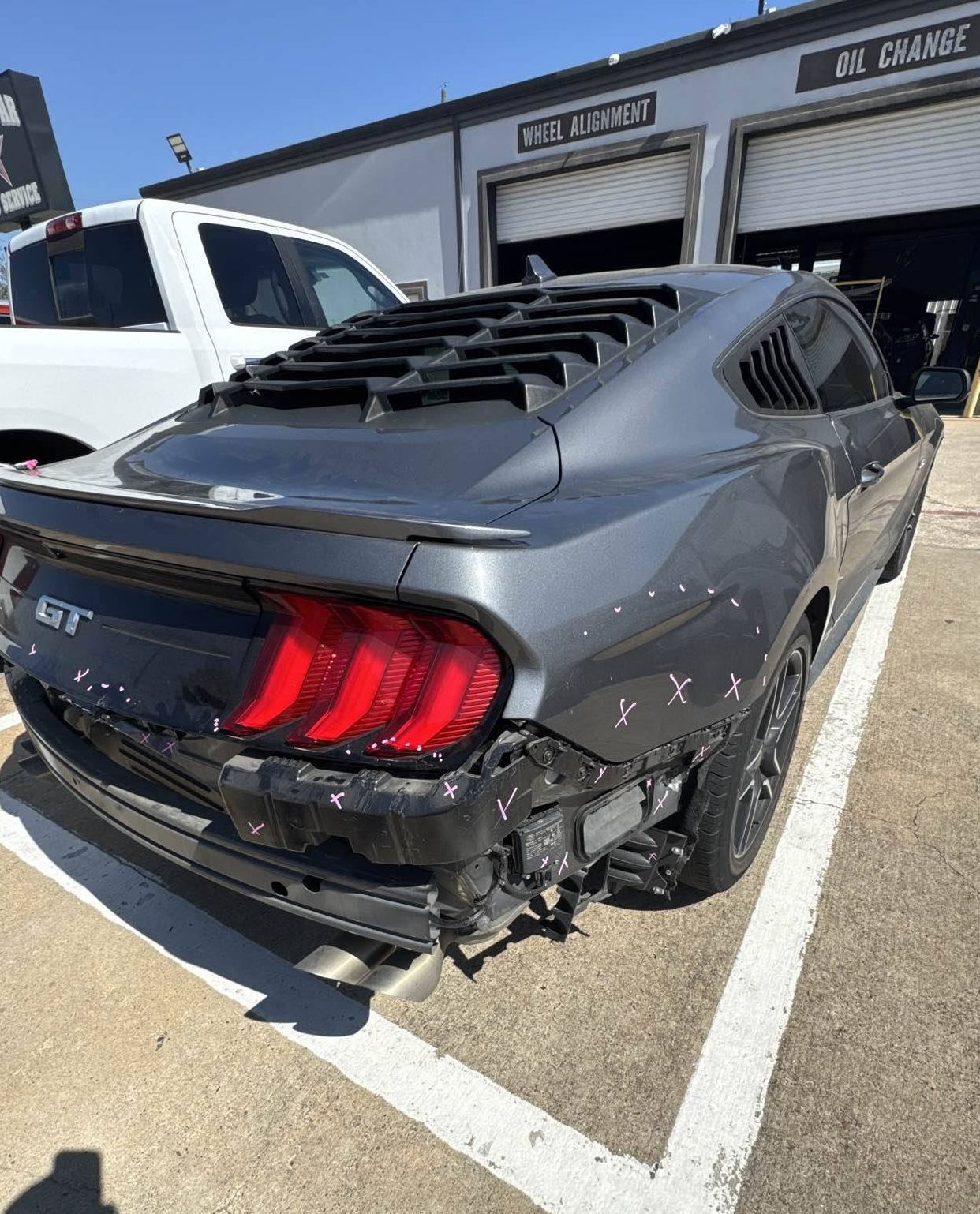 Mustang damage repair - before