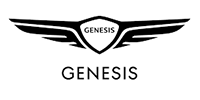The black Genesis brand logo with winged emblem and the word 