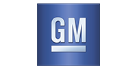 The General Motors logo features the blue and white letters 