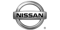 The Nissan logo, featuring the company name in a black sans-serif font centered within a silver metallic circle.