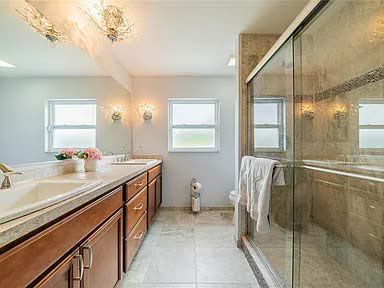 bathroom with glass covers