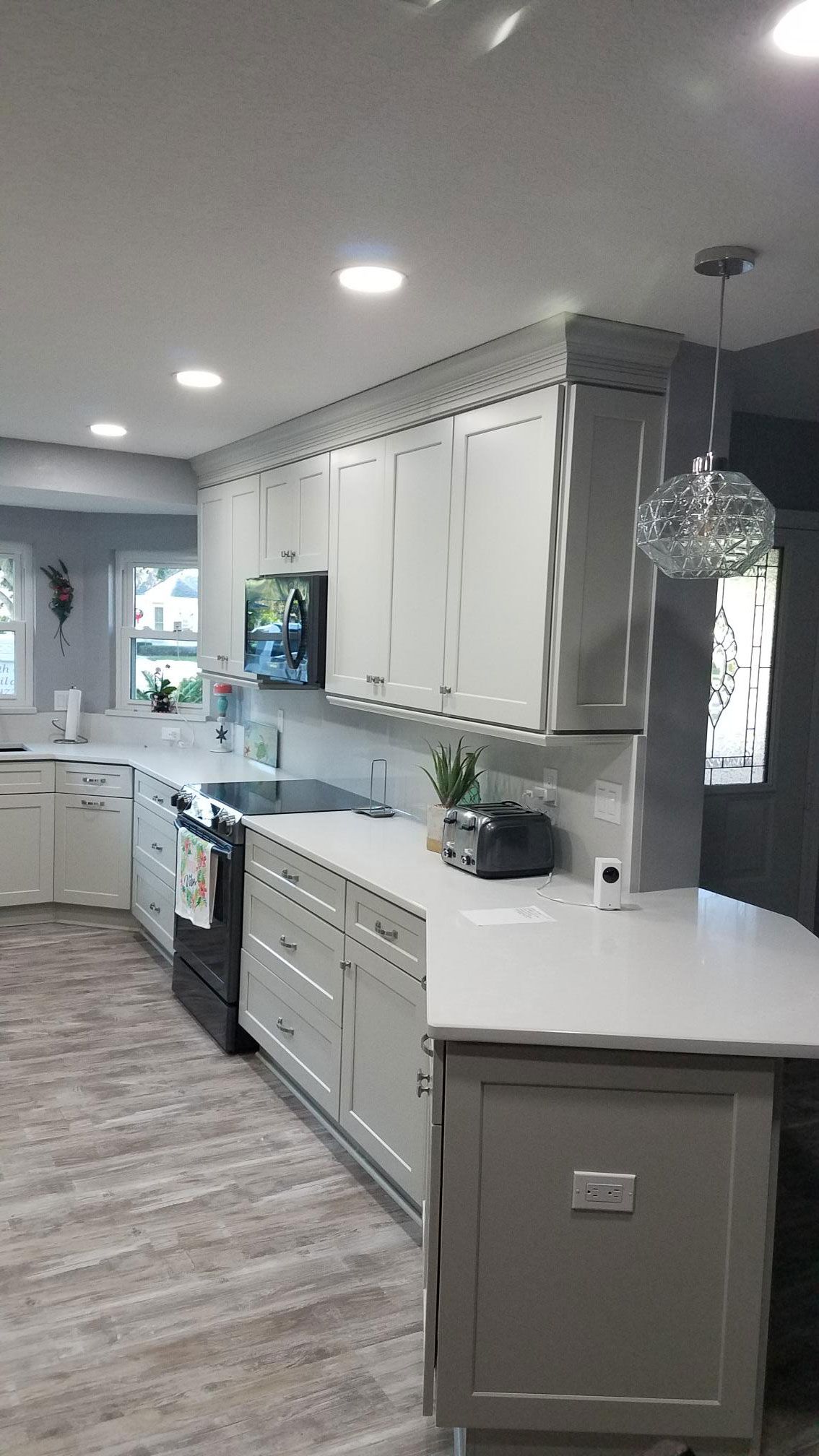 light gray and white kitchen