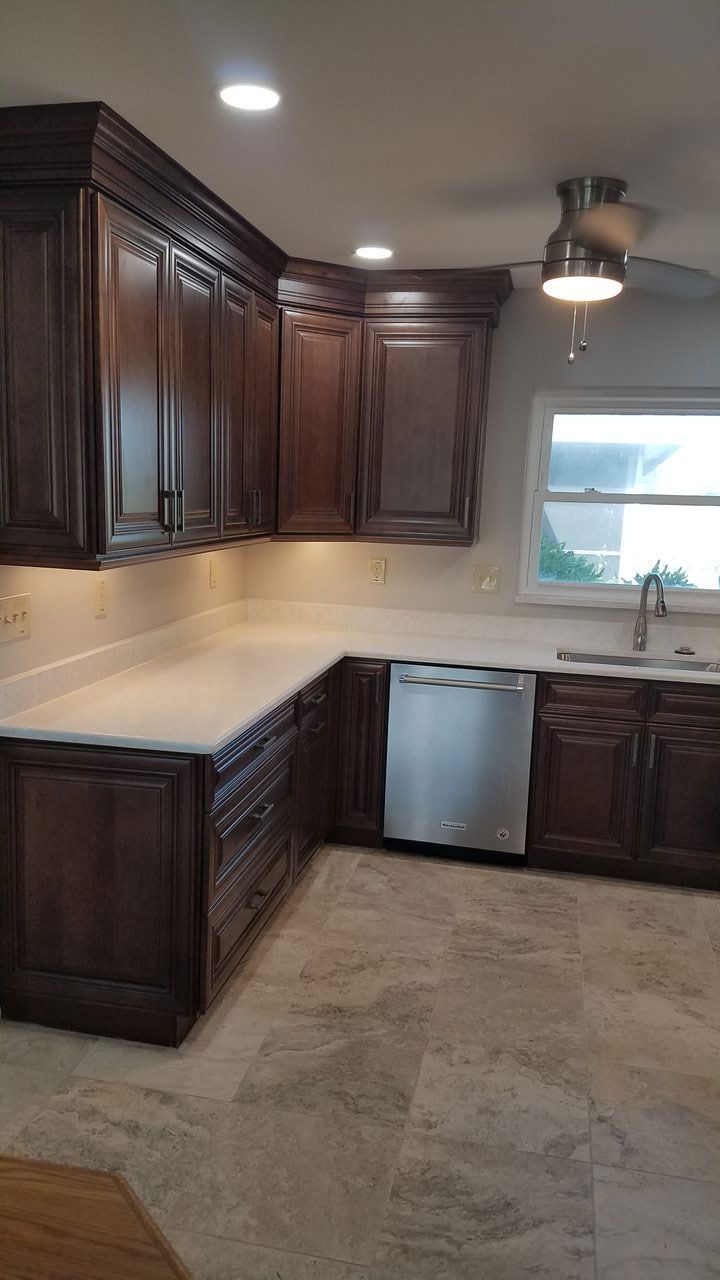 dark wood kitchen cabinets