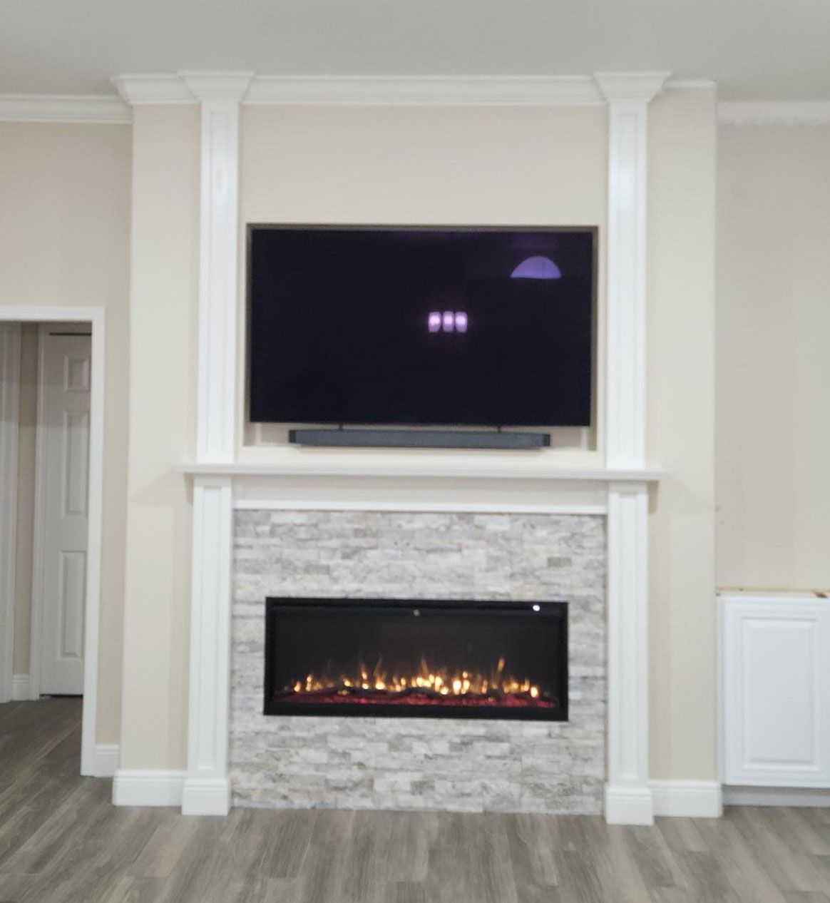 finished fireplace renovation