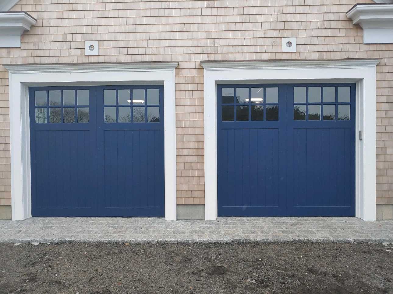 wood composite overlay blue door