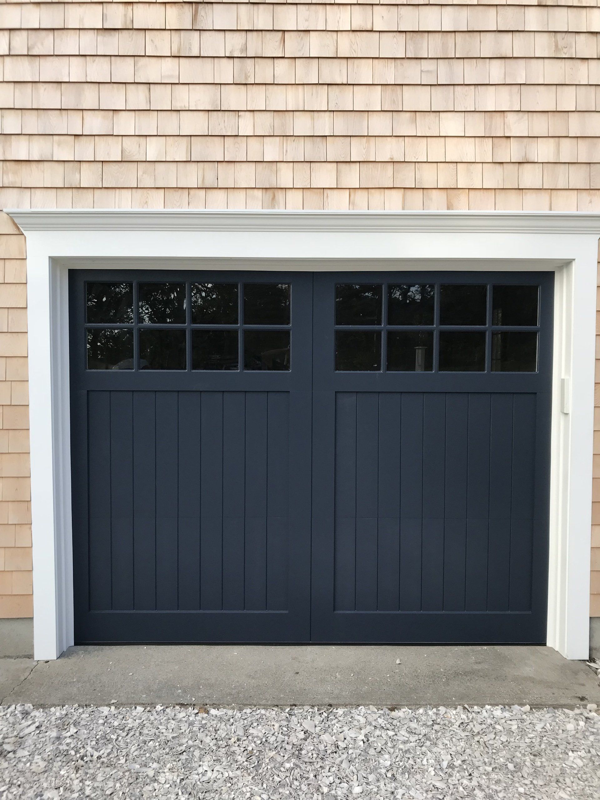 wood composite overlay blue door