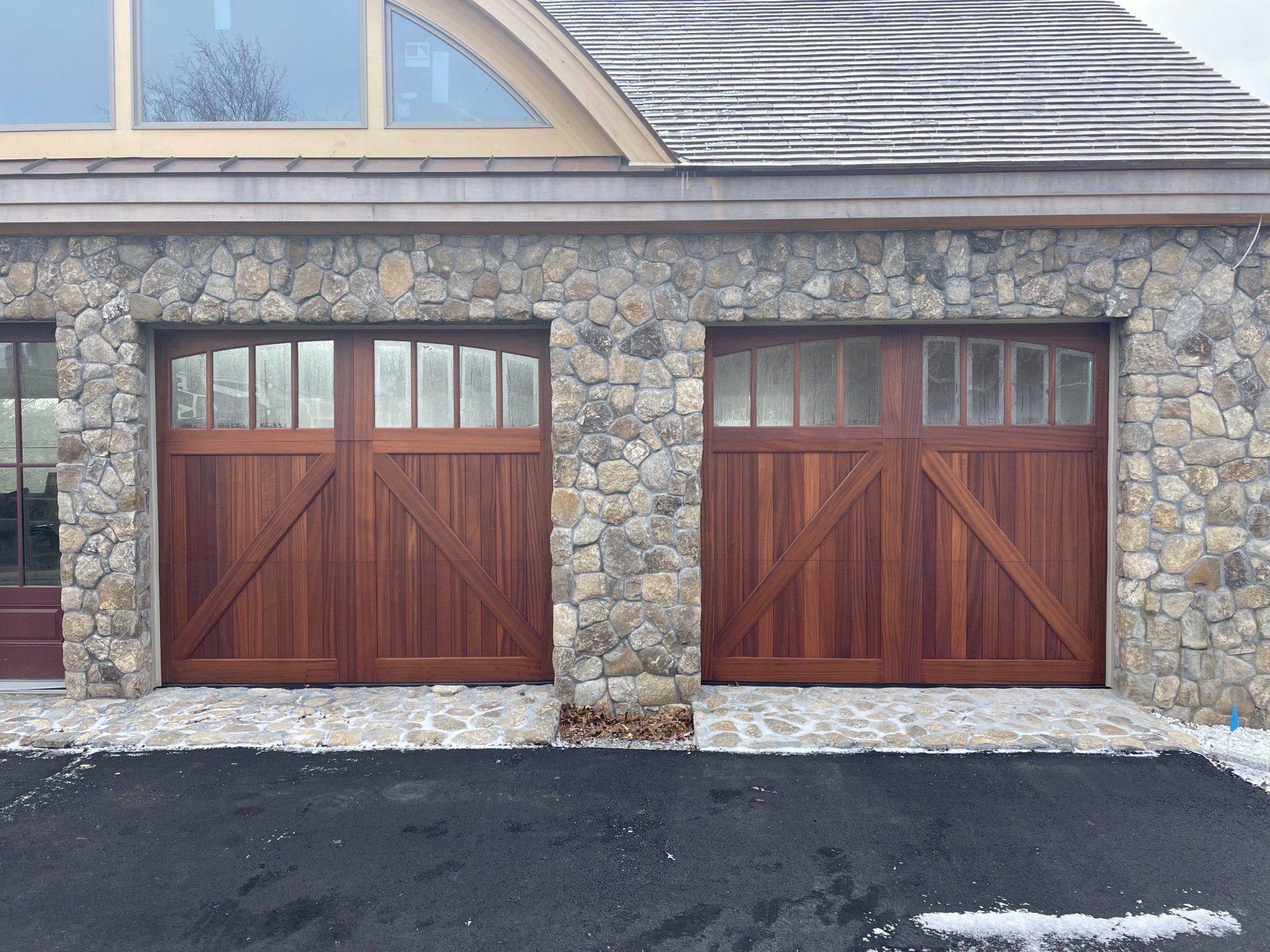 double door wood overlay