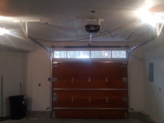 wood overlay garage inside view