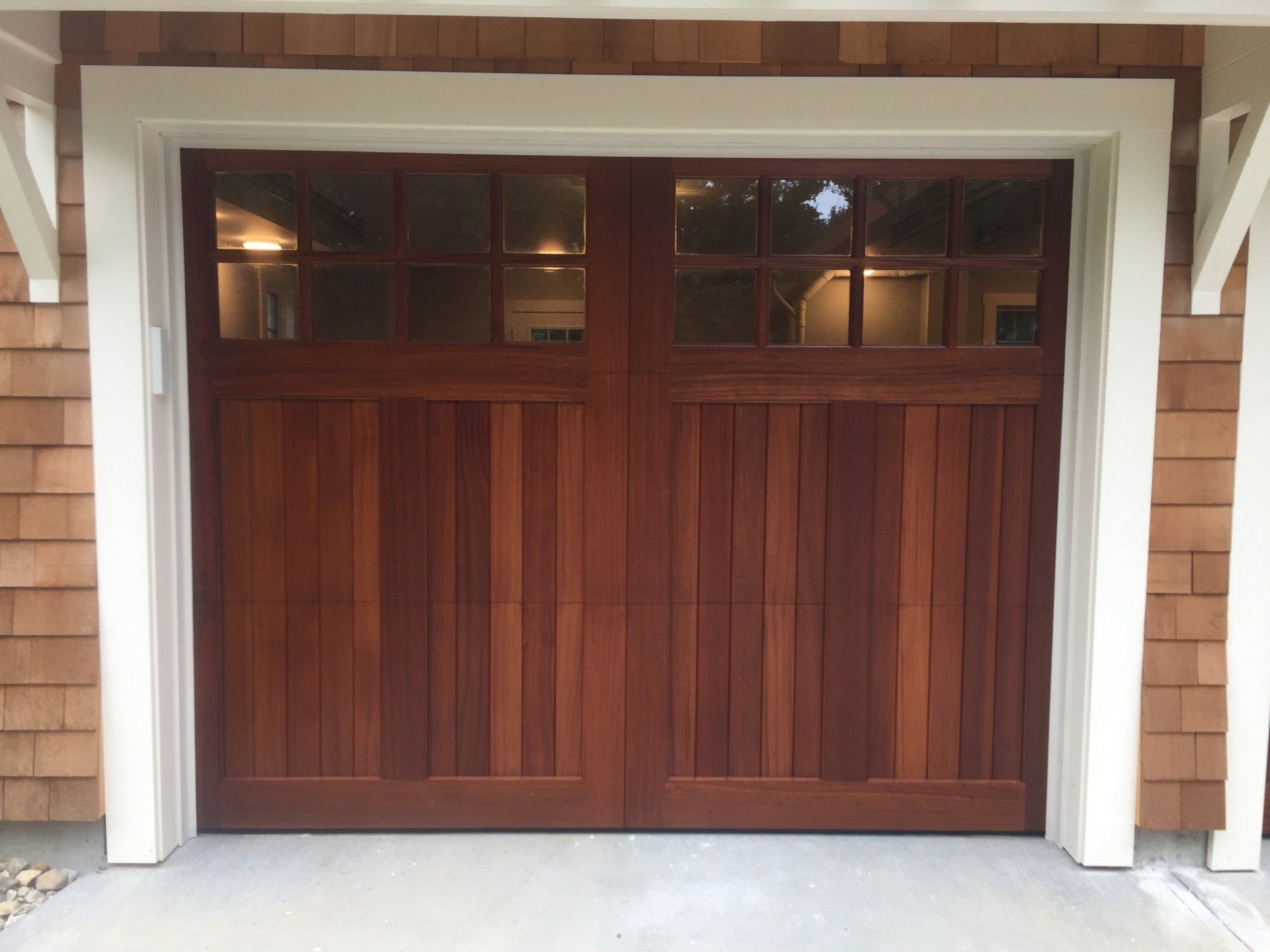 front door dark brown wood overlay