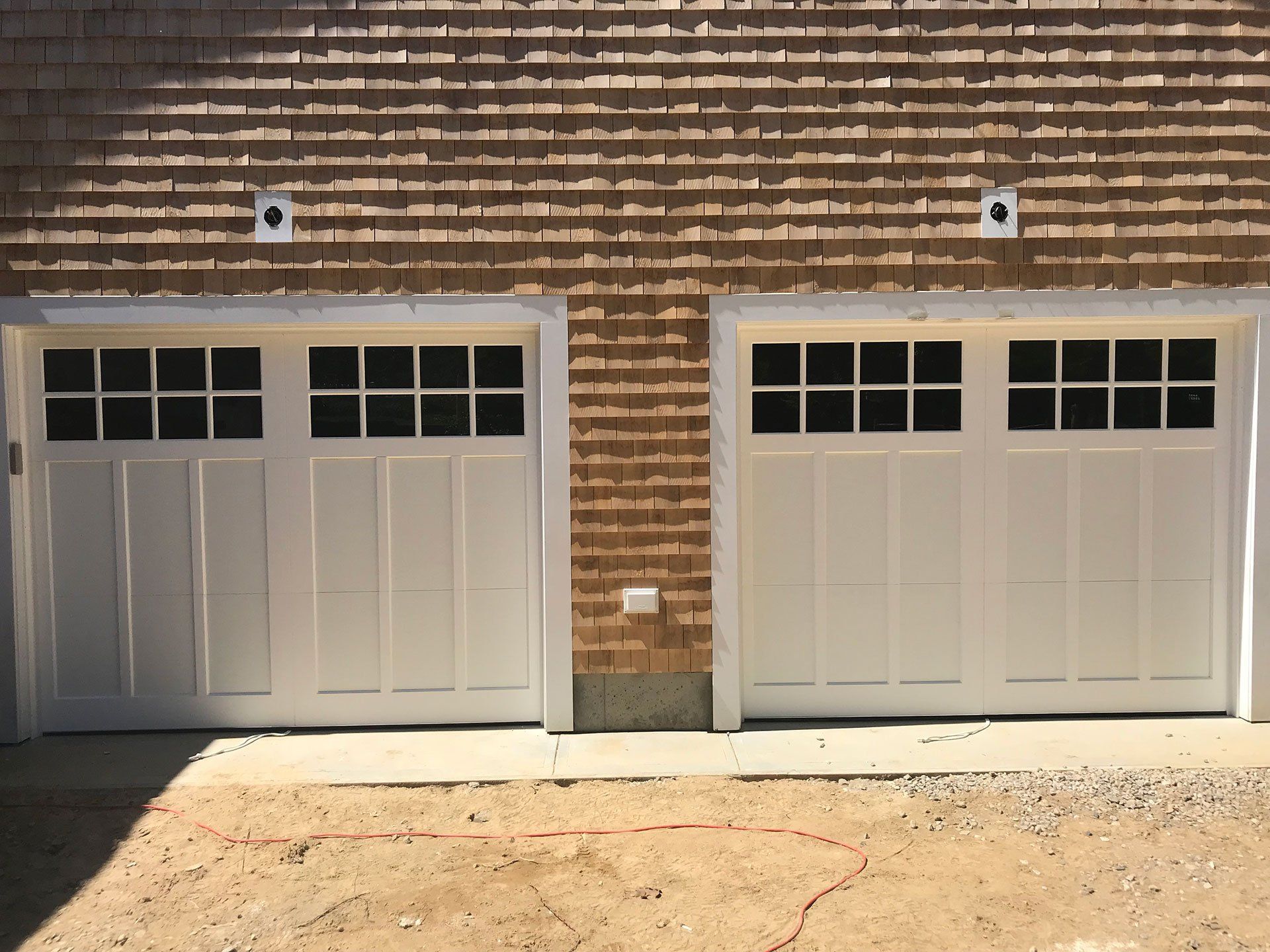 close up of garage doors